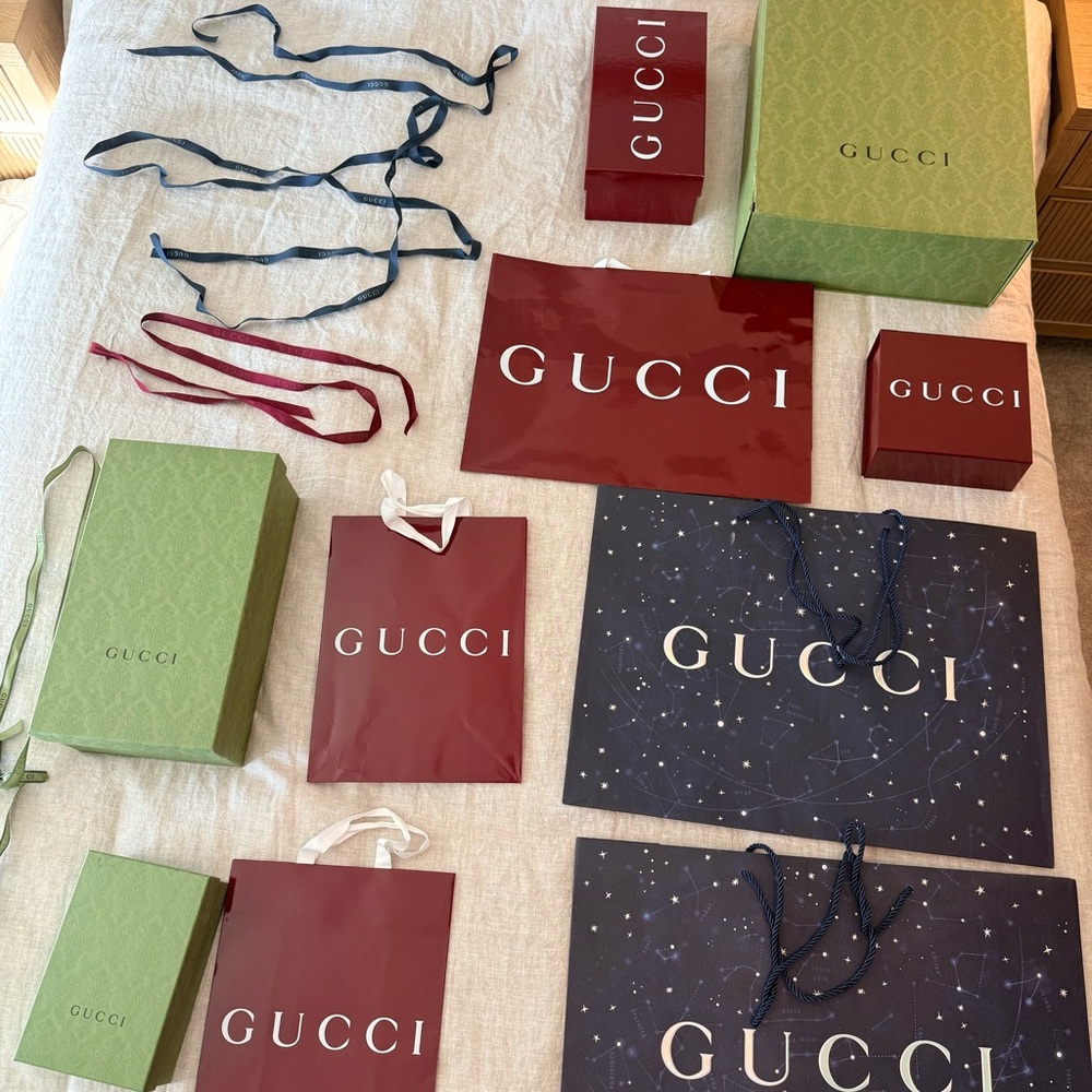 Gucci Empty Bags Boxes Ribbons Authentic Carious Sizes